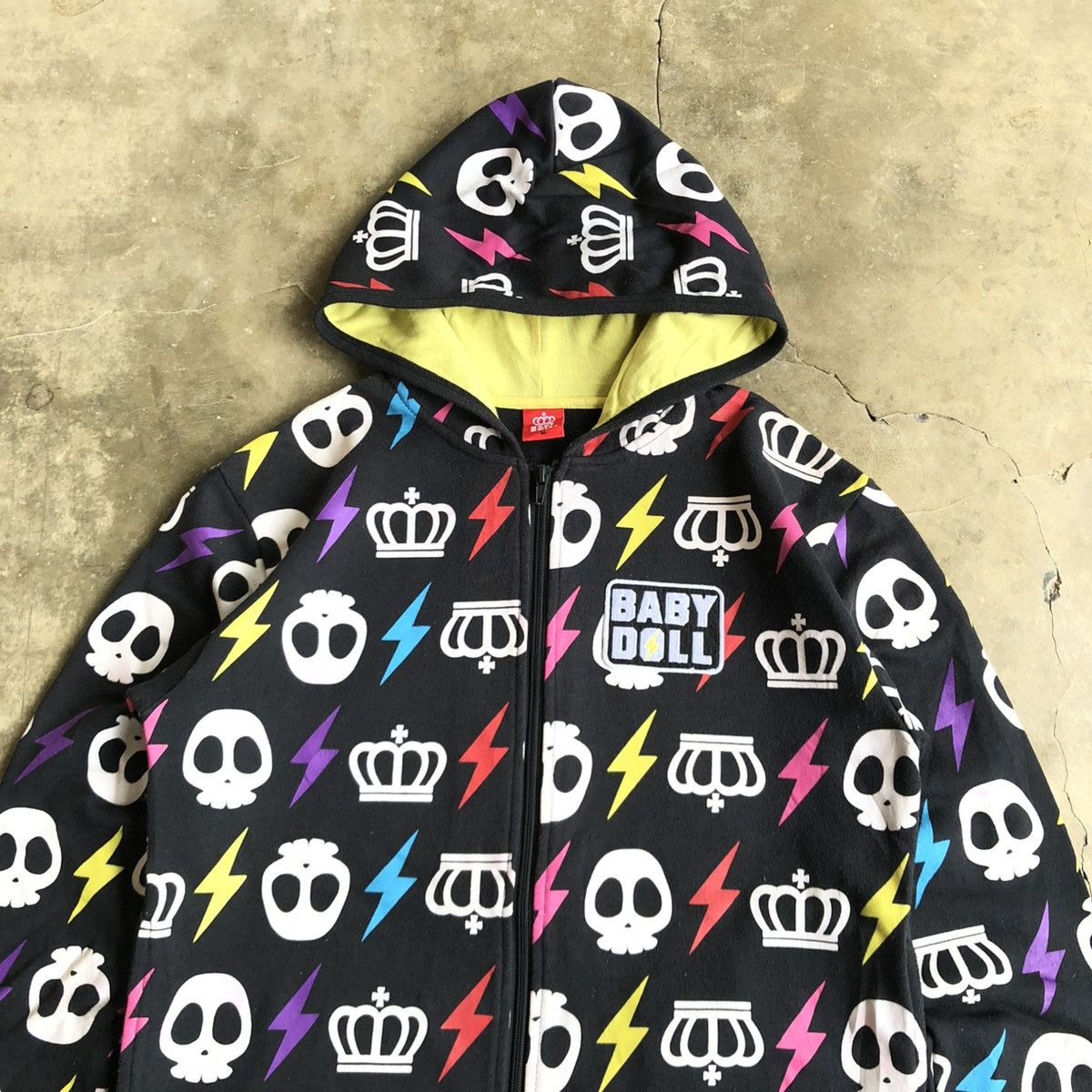20471120 2000s Baby Doll All Over Print Logo Ziphoodie Black Lgb Size US M / EU 48-50 / 2 - 2 Thumbnail