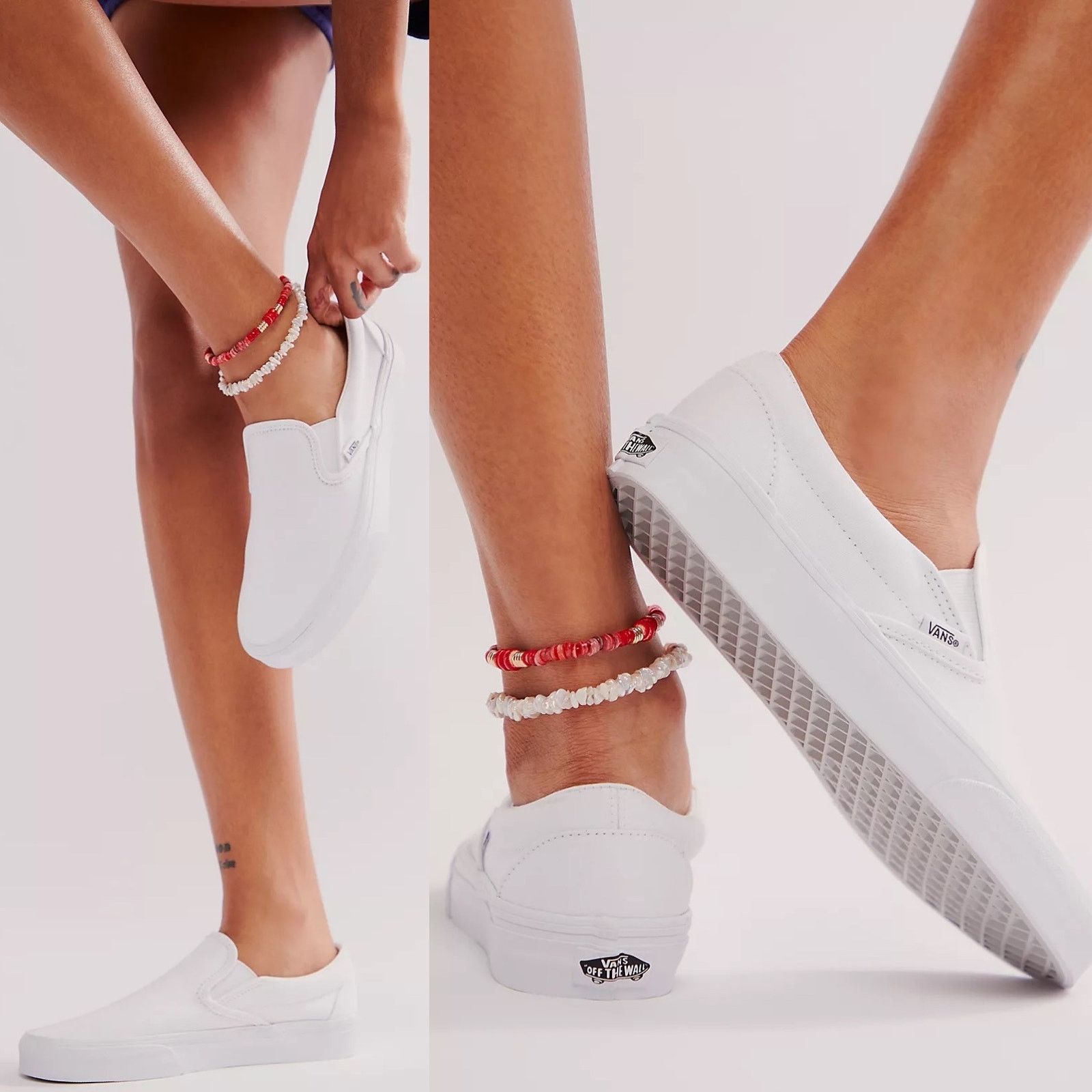 Vans VANS Classic Retro White Slip On Low Top Sneakers Shoes Size US 5.5 / IT 35.5 - 6 Thumbnail