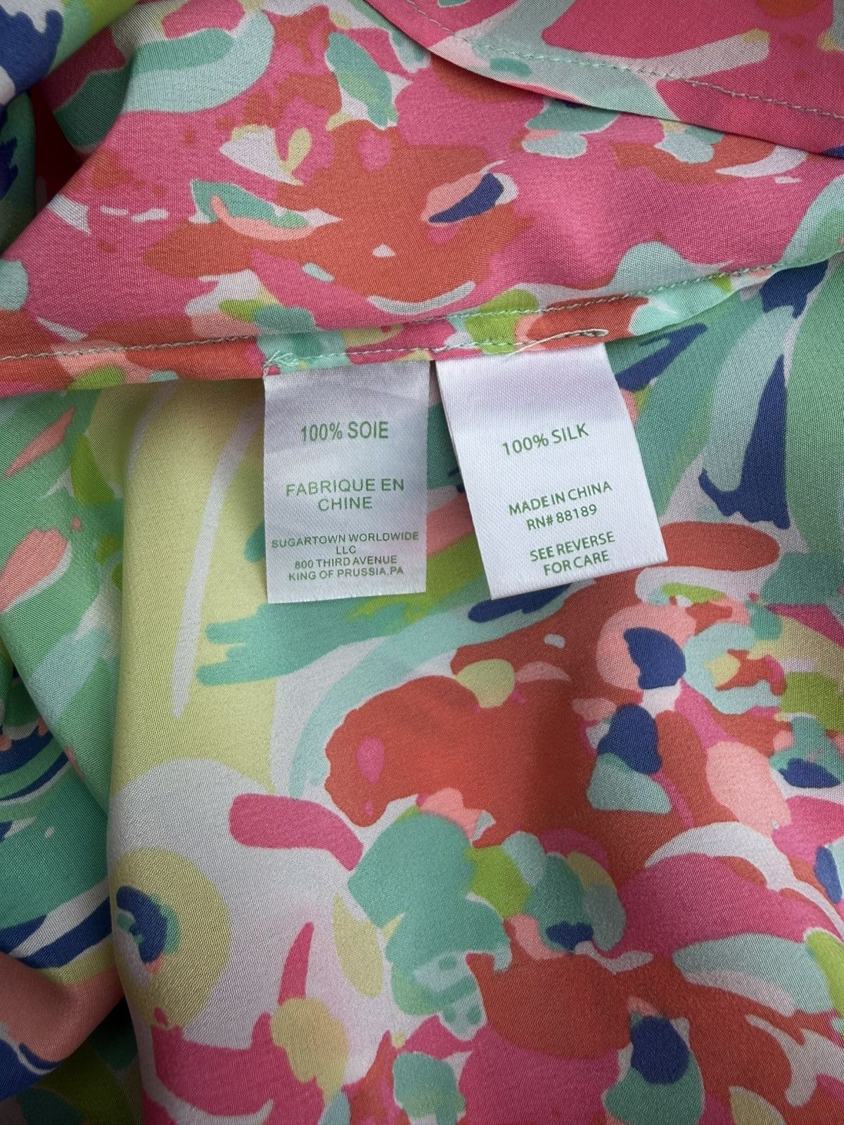 Lilly Pulitzer Lilly Pulitzer Stacey Silk Top Casa Banana Colorful Blouse Size M / US 6-8 / IT 42-44 - 9 Thumbnail