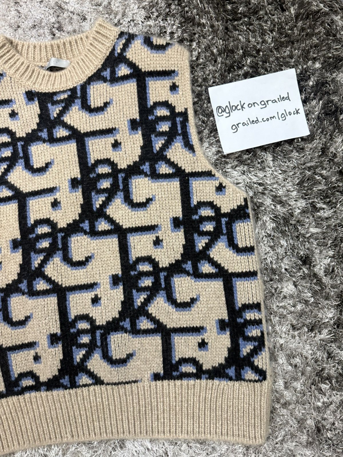 Dior × Travis Scott Dior x Travis Scott Cashmere Oblique Monogram Knit Vest Size US M / EU 48-50 / 2 - 4 Thumbnail