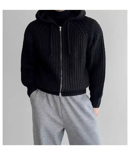 VIBE Knit Thick Sweater Vintage Hooded Jacket Coat Size US L / EU 52-54 / 3 - 4 Thumbnail