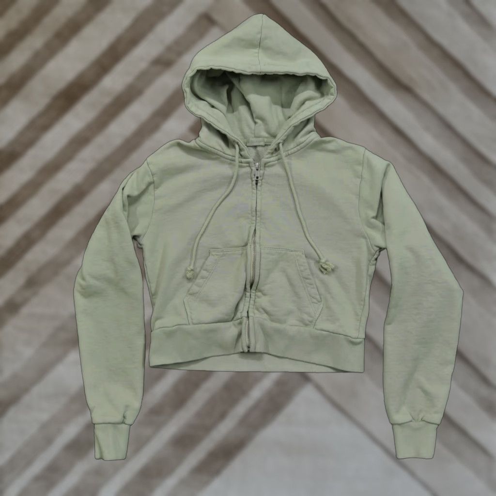 Vintage John Galt Hoodie Womens XS Green Full Zip Cropped Size XS / US 0-2 / IT 36-38 - 1 Thumbnail