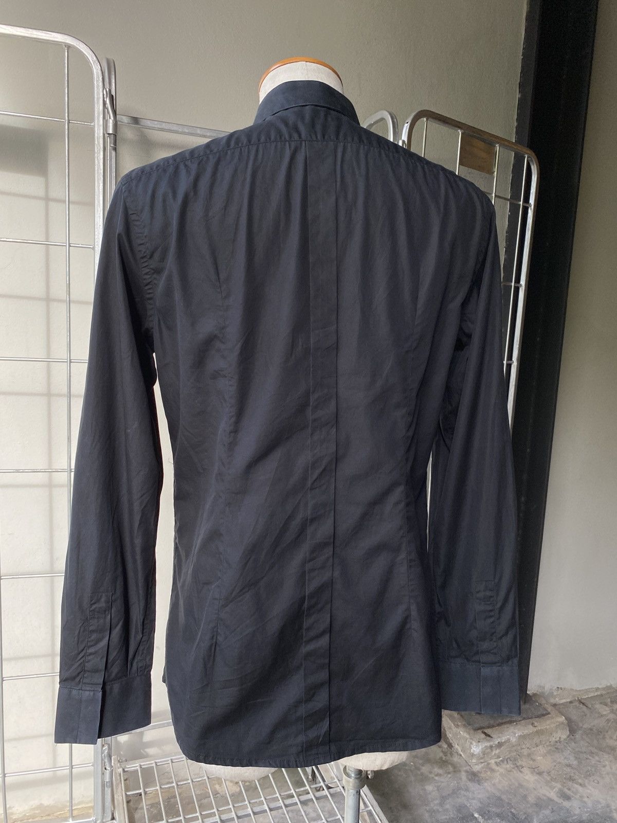 Dolce & Gabbana DOLCE & GABBANA Men black long-sleeved shirt, formal style Size US XXS / EU 40 - 13 Thumbnail