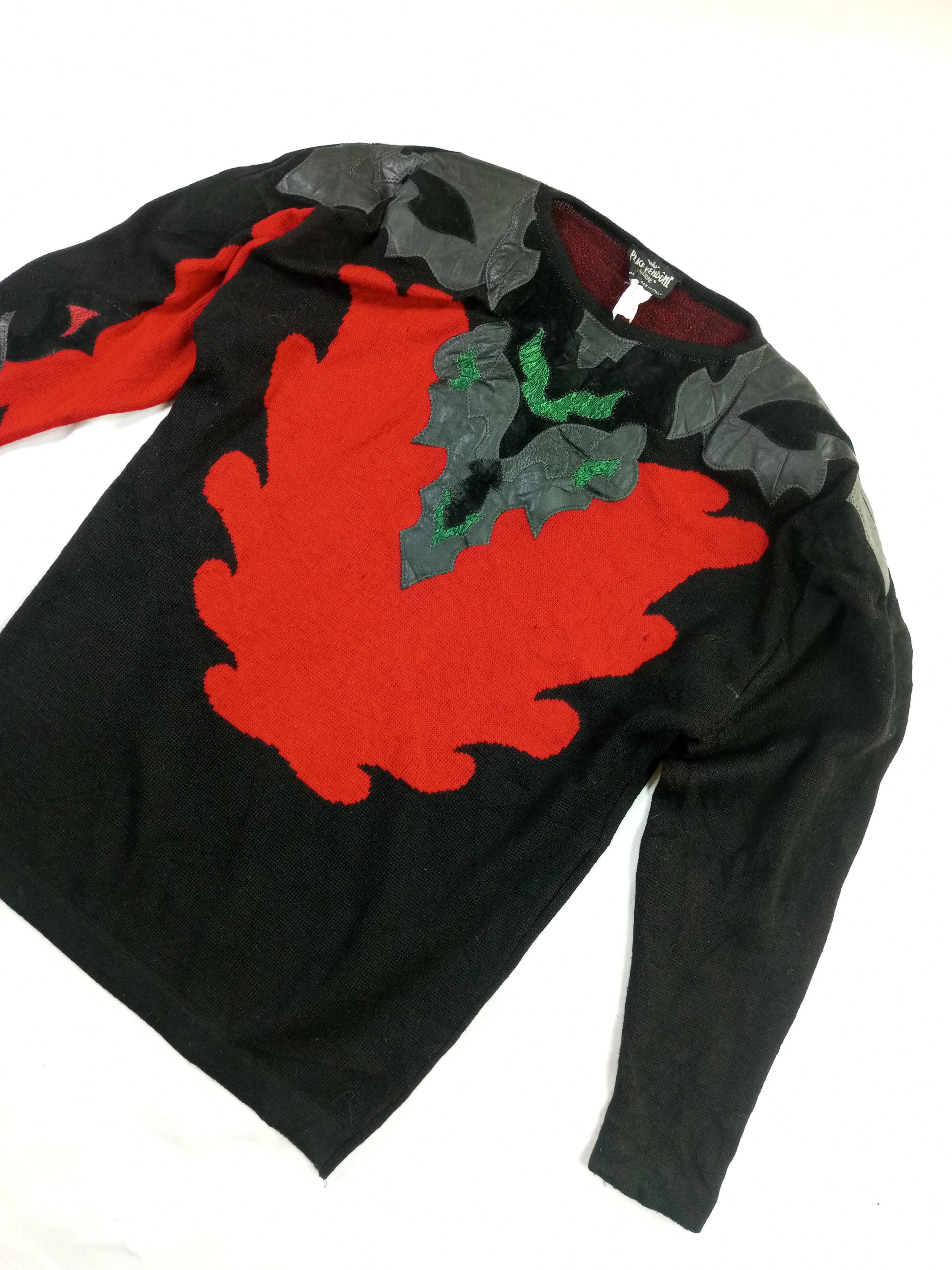 Other Crazy Vintage Place Vendome leather Embroidery Knit Sweater Size US M / EU 48-50 / 2 - 5 Thumbnail