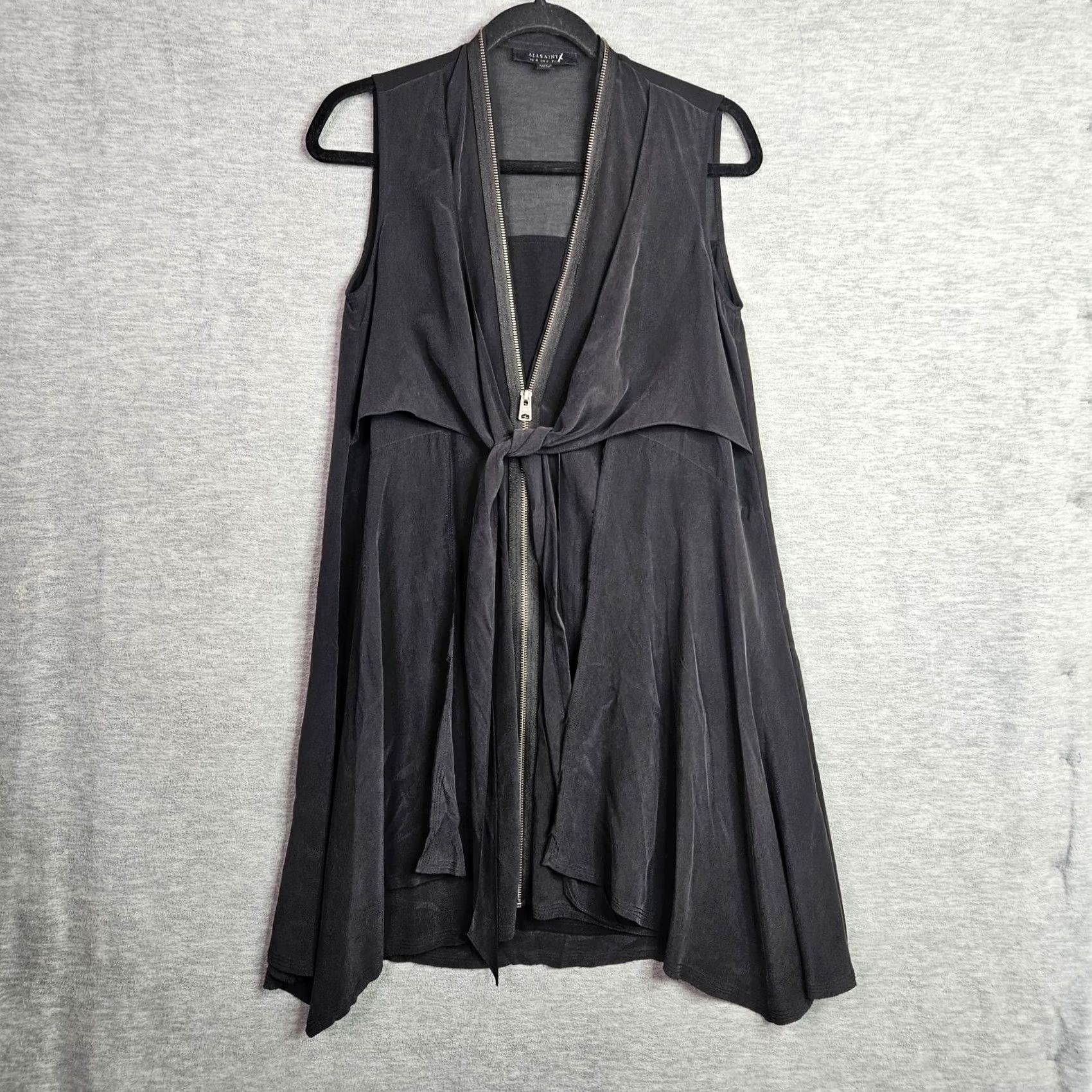 Allsaints AllSaints Black Sleeveless Zip Front Dress Women’s Size 0 Draped Size XS / US 0-2 / IT 36-38 - 2 Thumbnail