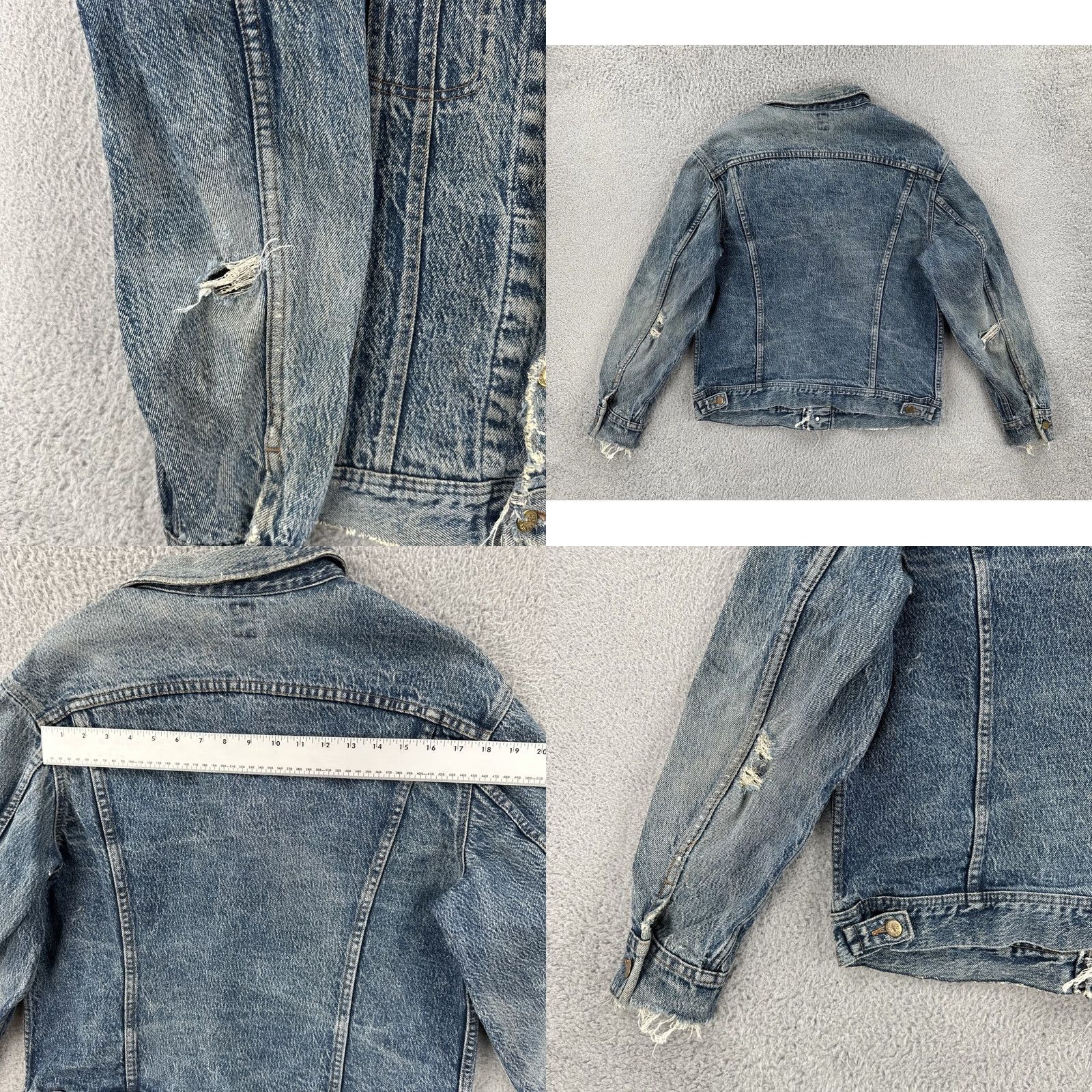 Lee VINTAGE Lee Riders M.R. Adult Medium PATD-153438 Made In USA Distressed Denim Jacket Rockabilly Blue Men Size US M / EU 48-50 / 2 - 11 Thumbnail