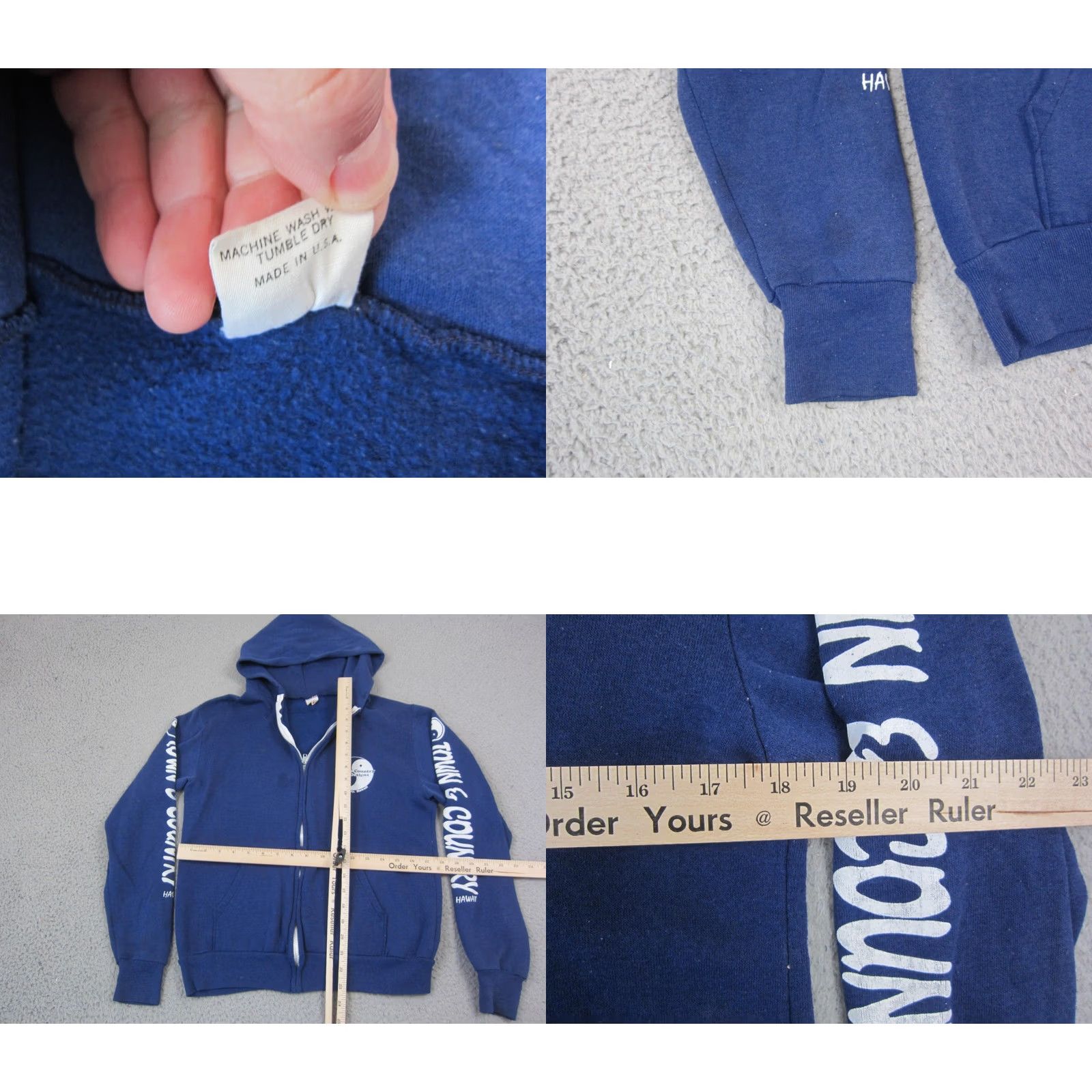 Vintage VINTAGE Belton Hoodie Mens M Blue Full Zip Zipper Hooded City Classic 70s USA Stlye: City, Classic Size US M / EU 48-50 / 2 - 8 Thumbnail