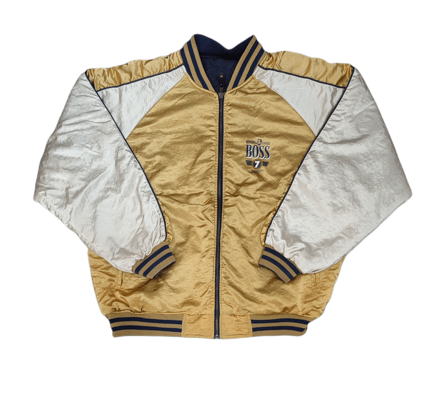 Japanese Brand 🔥SALE🔥Vtg Suntory Coffee Boss Reversible Bomber Jacket Size US XL / EU 56 / 4 - 3 Thumbnail