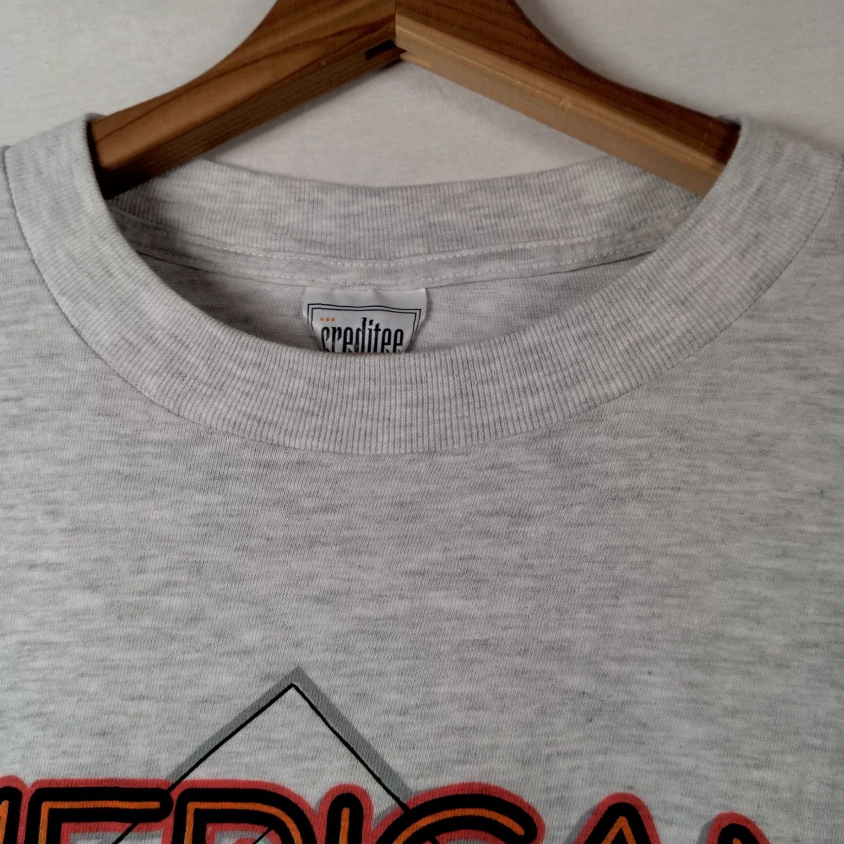 Vintage VINTAGE Creditee American Diner Shirt XL Gray Single Stitch Graphic T Drive In Food Mens Shirt Size US XL / EU 56 / 4 - 7 Thumbnail