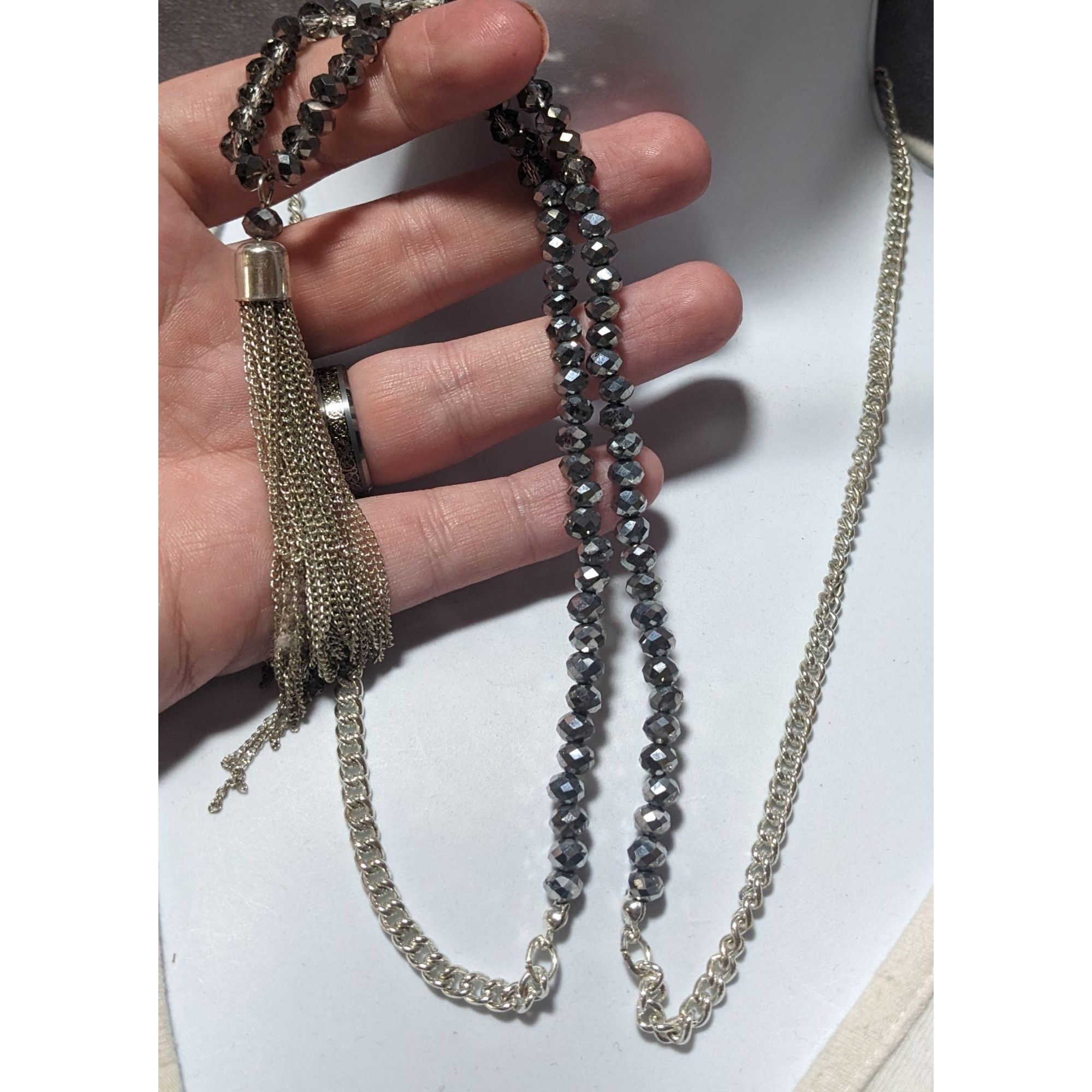 Other Glam Glass Beaded Chain Tassel Necklace Size ONE SIZE - 7 Thumbnail