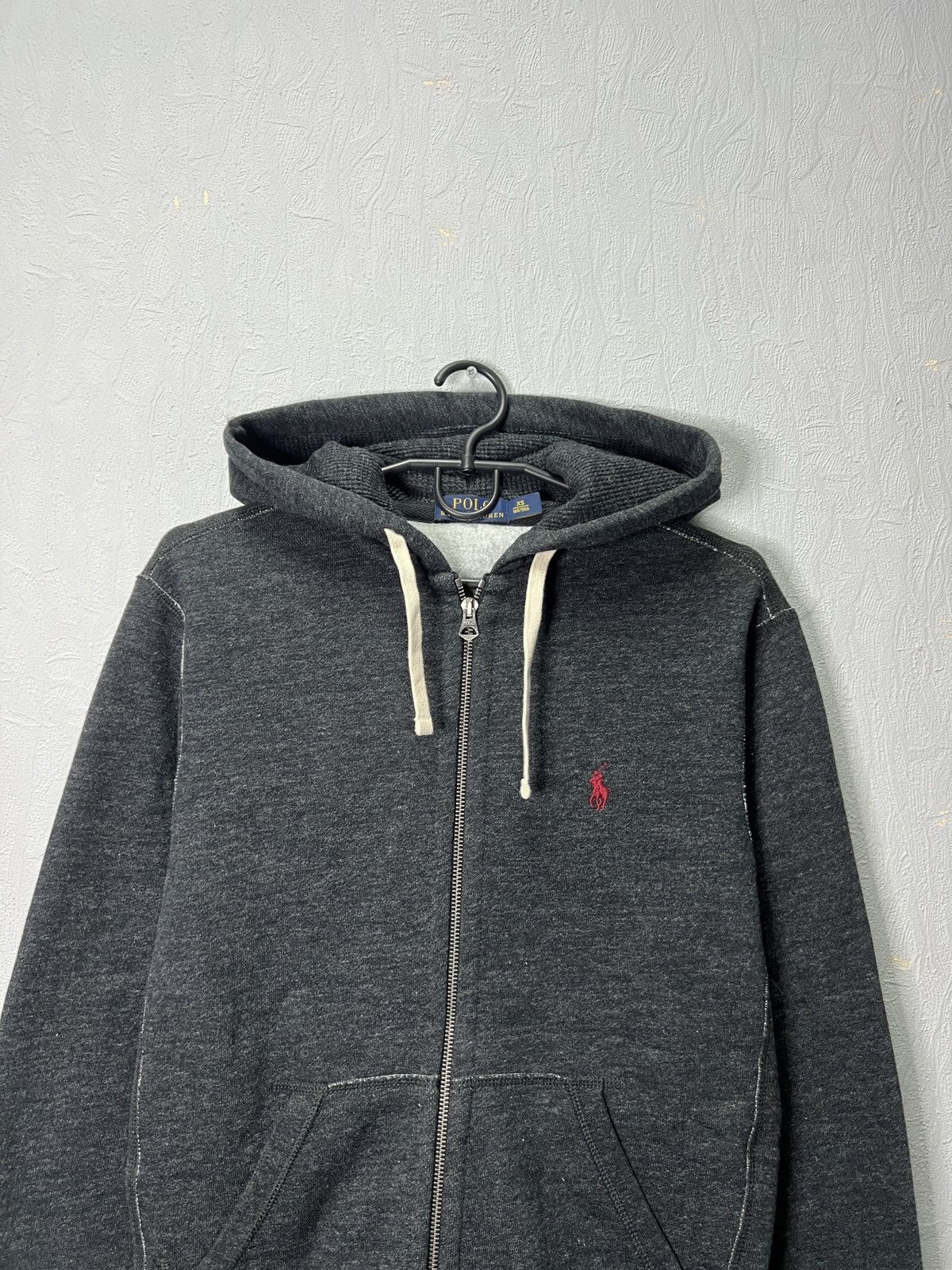 Polo Ralph Lauren Polo Ralph Lauren Grey Full-Zip Hoodie Red Pony Logo XS Size US XS / EU 42 / 0 - 2 Thumbnail