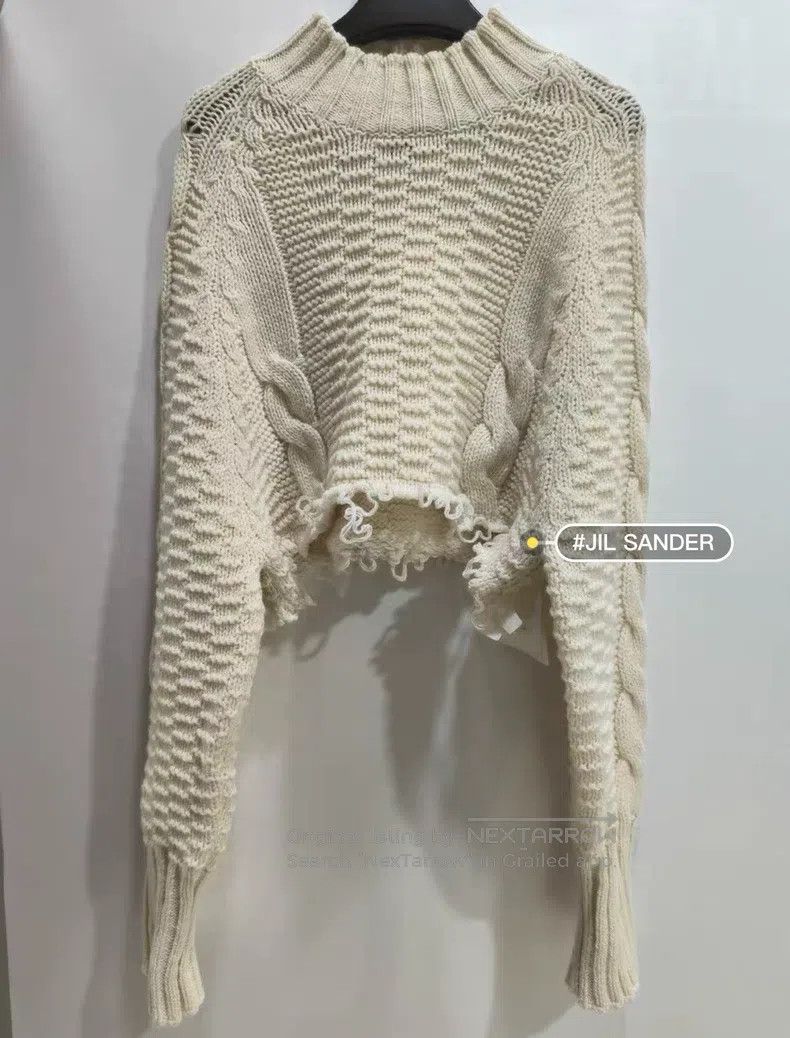 Jil Sander Jil Sander size 34 Cable Knit High Neck Ribbed Short Sweate Size S / US 4 / IT 40 - 1 Thumbnail