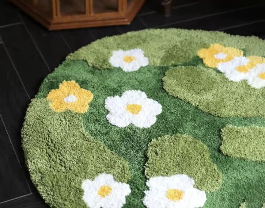 Handmade Floral Tufting Bedroom Home Decoration Custom Rug Carpet Size ONE SIZE - 2 Thumbnail