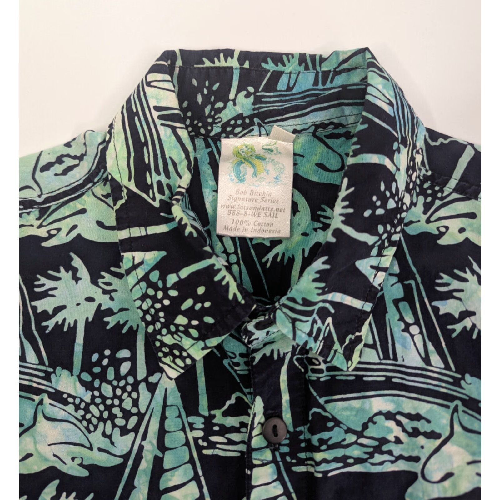Vintage Sailboats Bob Bitchin Turquoise Button Hawaiian Shirt Size Large Cotton Shirt Mens Size US L / EU 52-54 / 3 - 6 Thumbnail