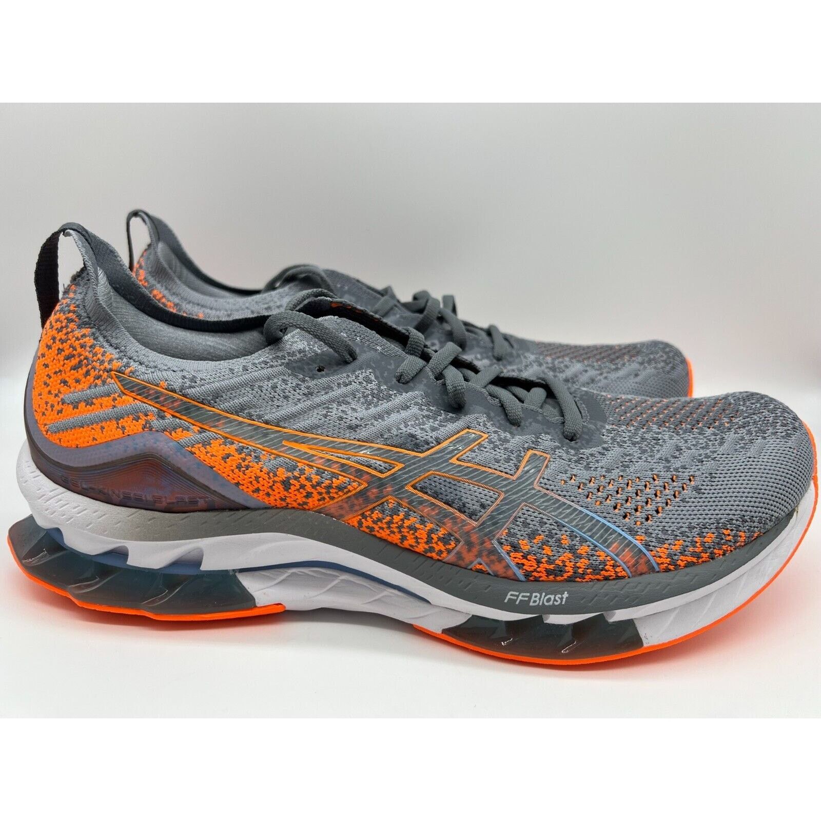 Asics Gel-Kinsei Blast Gray Orange Athletic Sneakers Men 13
