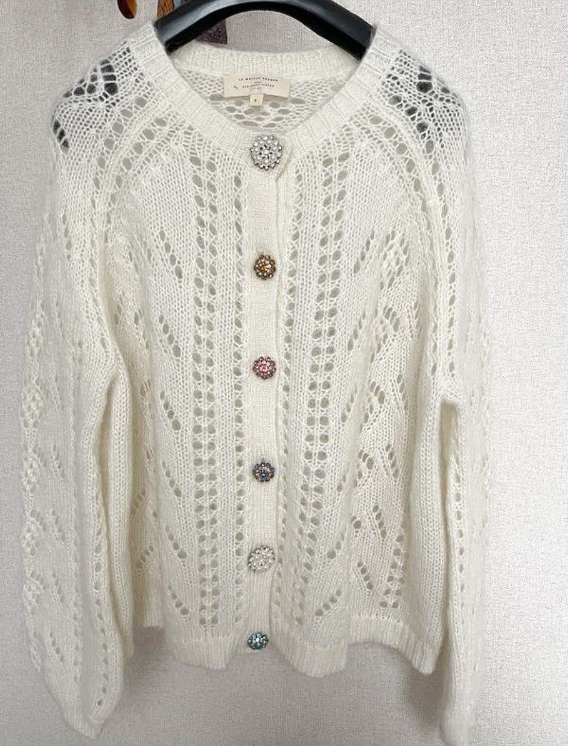 Sezane La Maille Sezane Paris Wool and Kid Mohair Cardigan Size S / US 4 / IT 40 - 1 Thumbnail