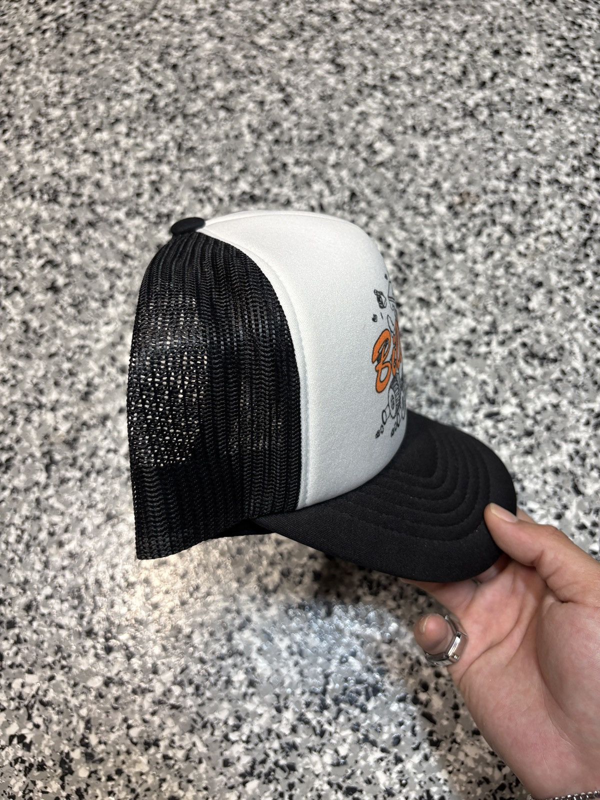Billy Hill 2021 Billy Hill White/Orange Logo Trucker Mesh Hat OSFM Size ONE SIZE - 4 Thumbnail