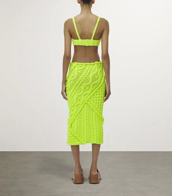 Alexander McQueen o1srvl11e0326 Size: M / Wool-Blend Cable-Knit Bralette Size ONE SIZE - 4 Thumbnail