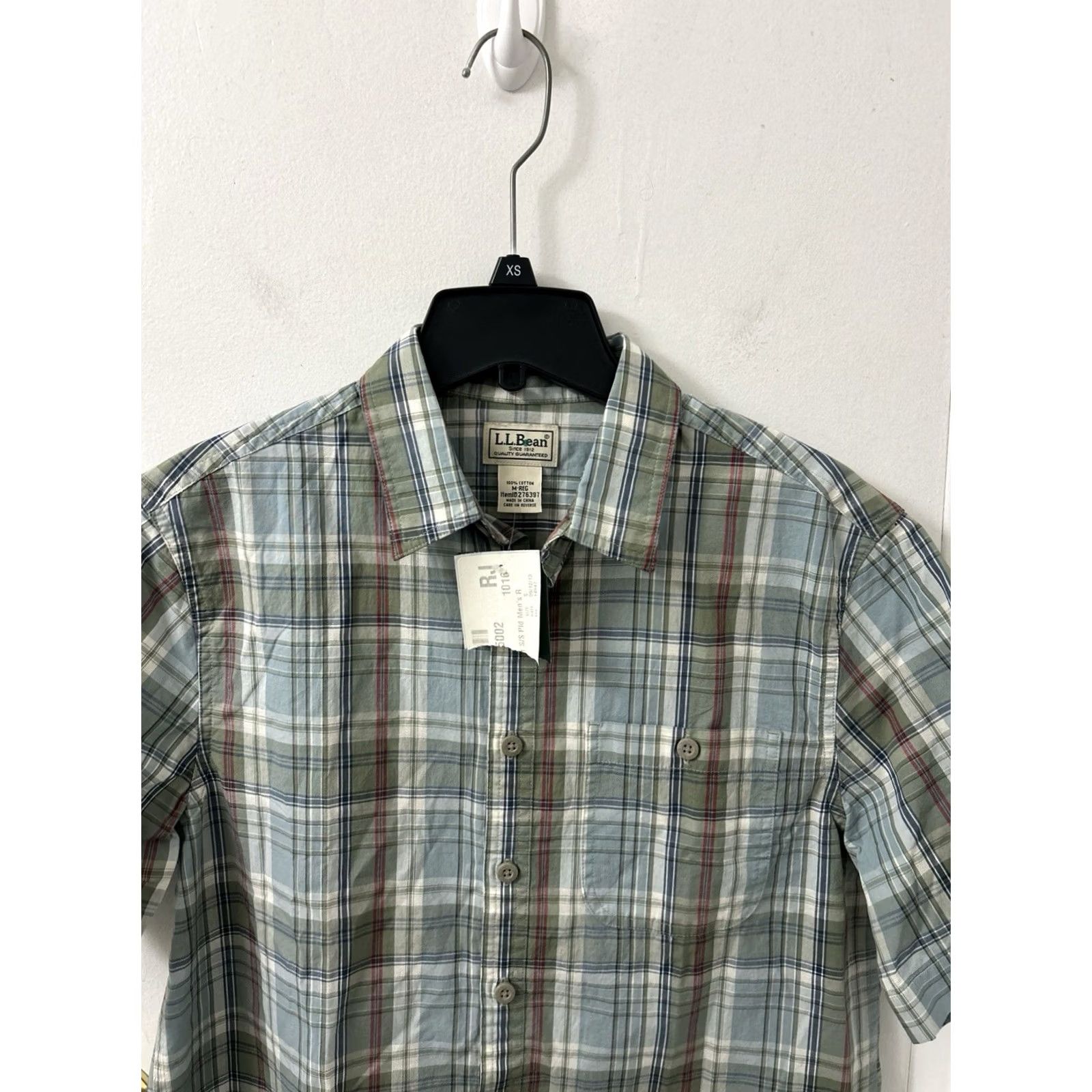 Vintage LL Bean Shirt Mens M Blue Oxford Plaid Short Sleeve Button-Down 276397 NWT Size US M / EU 48-50 / 2 - 2 Thumbnail