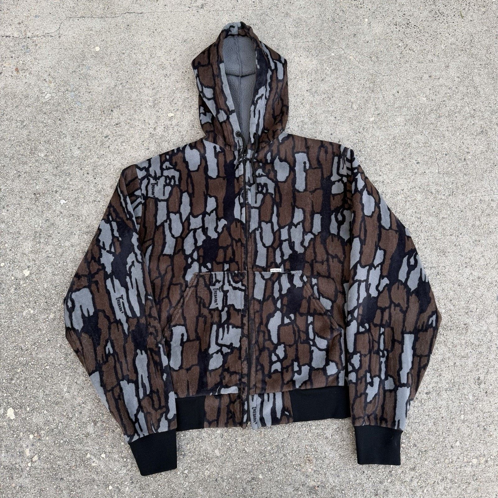 Carhartt × Carhartt Wip × Vintage Vintage 80s Carhartt 769 Trebark Camo Velvet Hoodie Sz M Size US M / EU 48-50 / 2 - 1 Thumbnail
