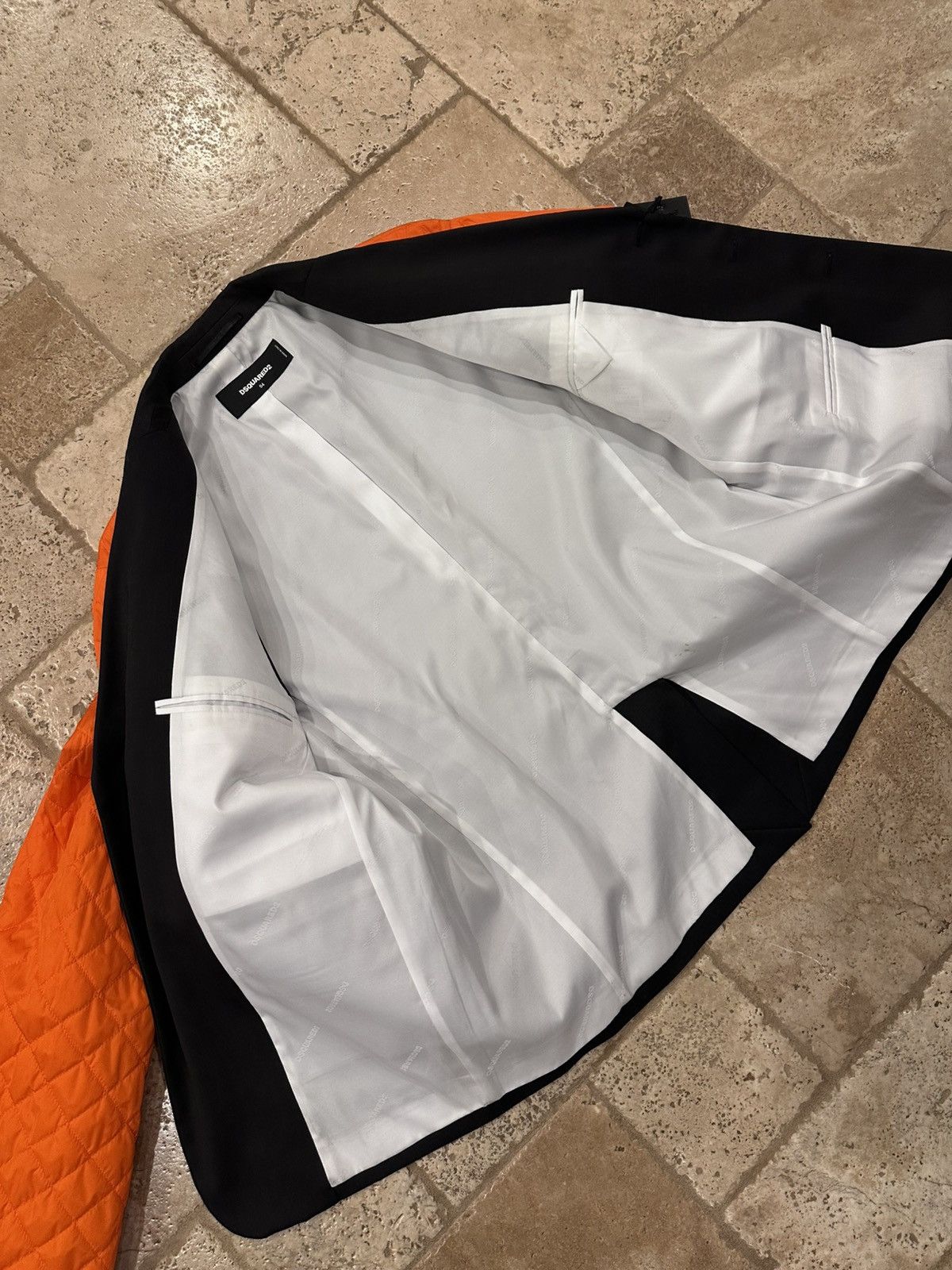 Dsquared2 Orange Quilted Jacket / Vest Calen’s Penitentiary