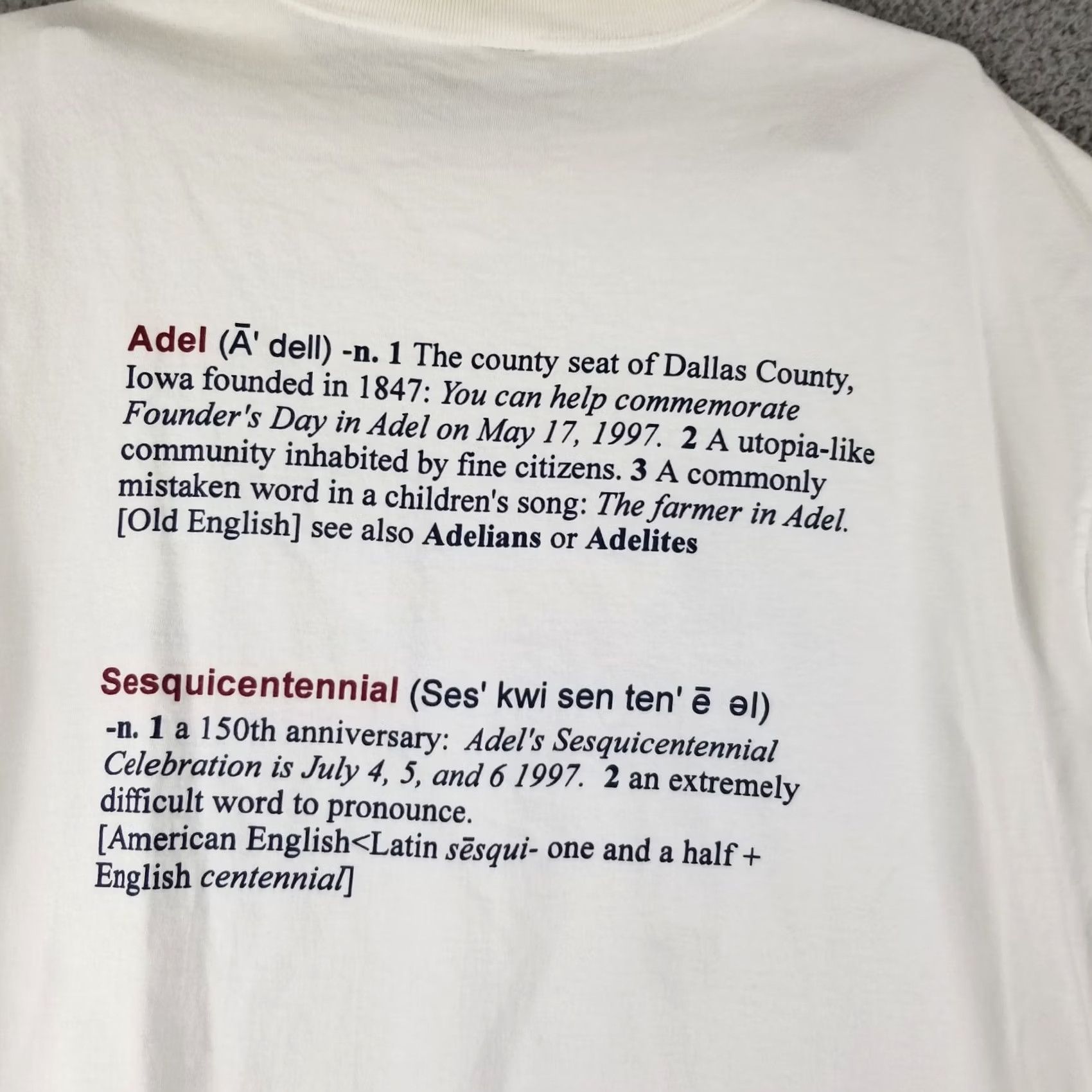 Vintage Vintage Russell T-Shirt Men XL White USA Sesquicentennial 150 Adel Iowa Shirt Band USA Shirt XiL Mens Size US XL / EU 56 / 4 - 7 Thumbnail