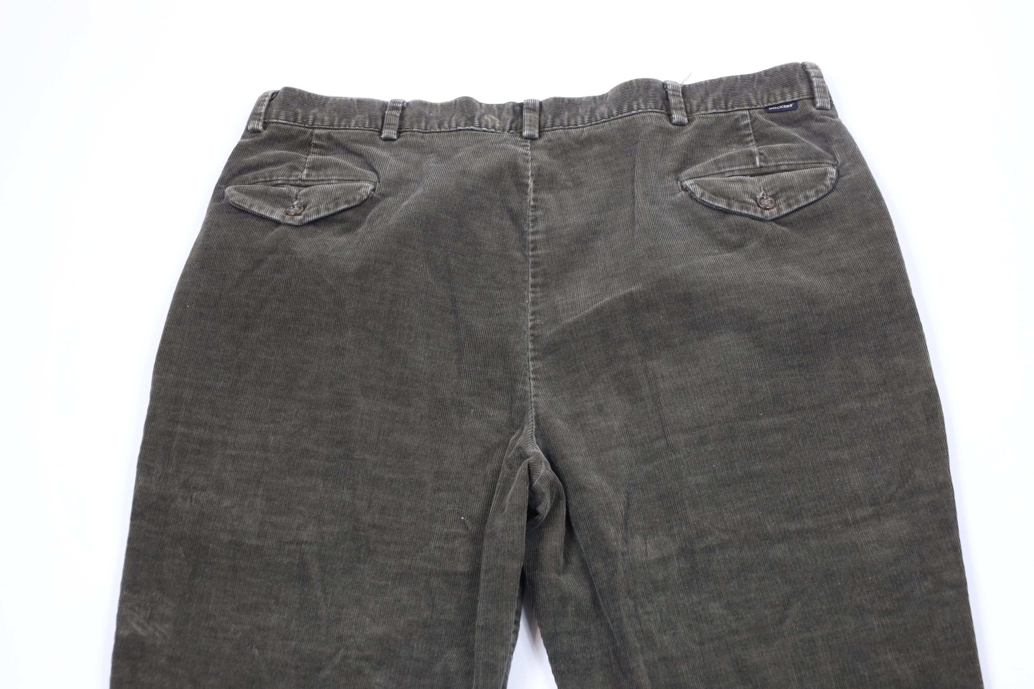 Vintage Vintage 90s Streetwear Wide Leg Corduroy Chino Pants Green Size US 40 / EU 56 - 13 Thumbnail