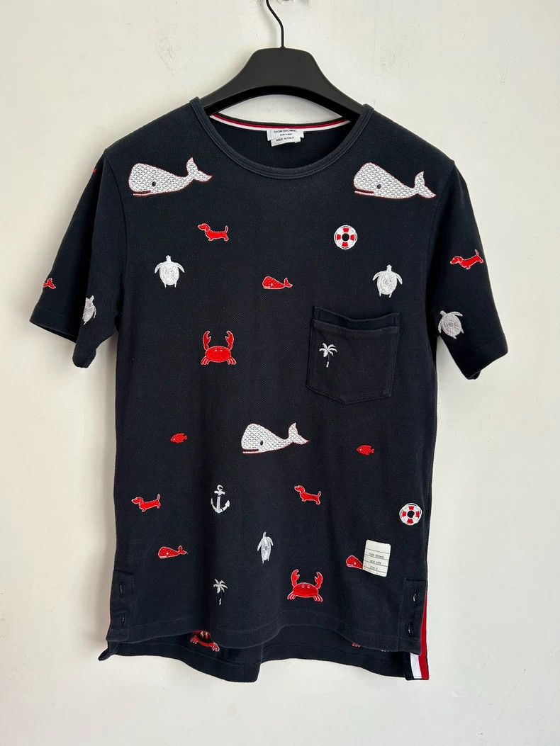 Thom Browne Thom Browne Embroidered Short Sleeve Tee - dmc Size US S / EU 44-46 / 1 - 1 Thumbnail