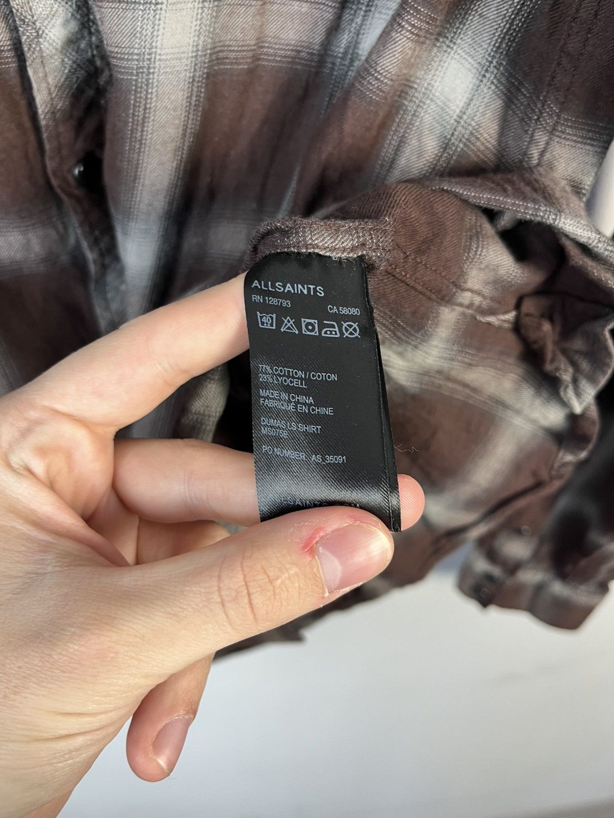 Allsaints All Saints Cotton Plaid Long Sleeve Shirt Size US S / EU 44-46 / 1 - 9 Thumbnail