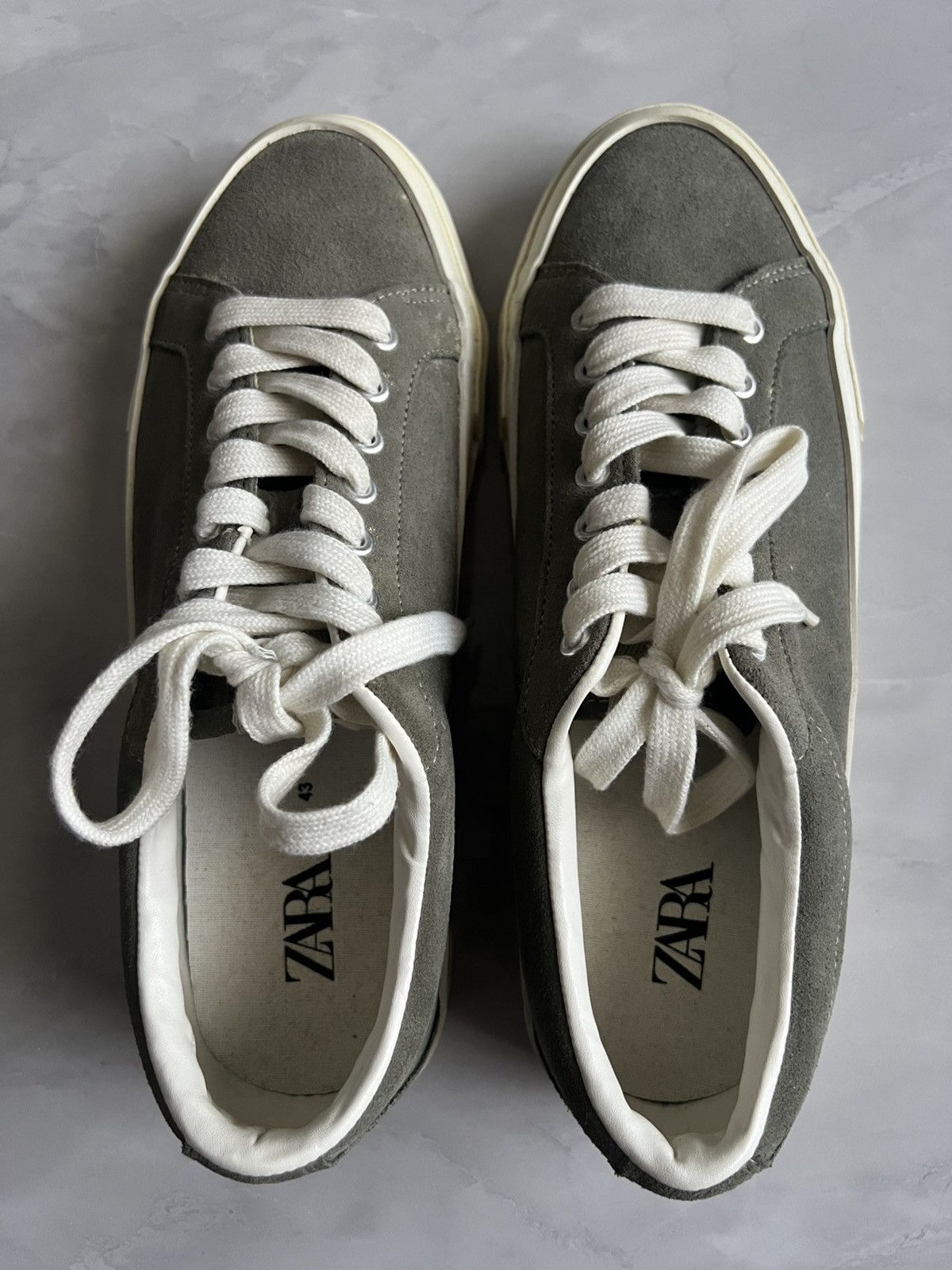 Zara Zara Men's Low Top Green Split Lace Up Suede Sneakers Size US 10 / EU 43 - 1 Thumbnail