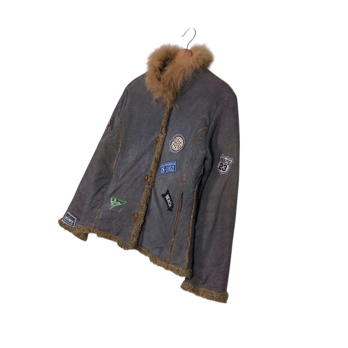 Japanese Brand Vintage Bignami Italy Shearling Patchwork Moto Jacket Size M / US 6-8 / IT 42-44 - 3 Thumbnail