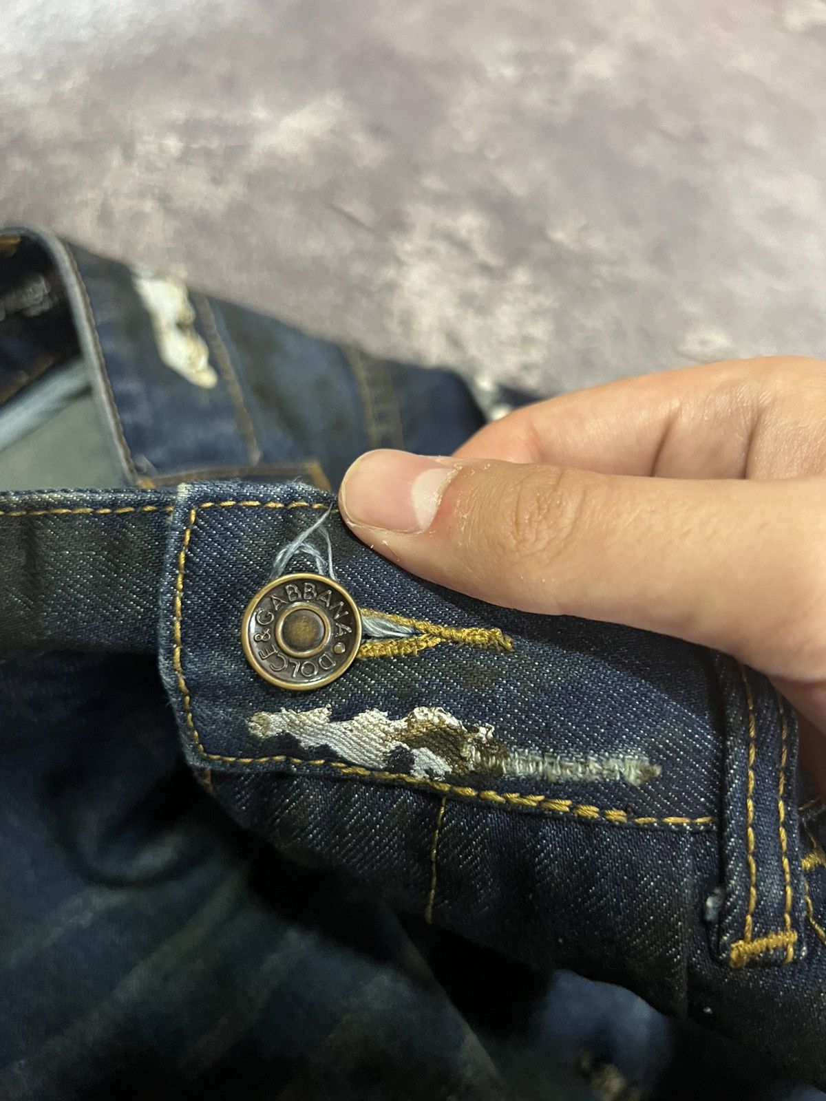 Dolce & Gabbana Dolce & Gabbana Archive Distressed Painted Zipper Denim Size US 30 / EU 46 - 9 Thumbnail