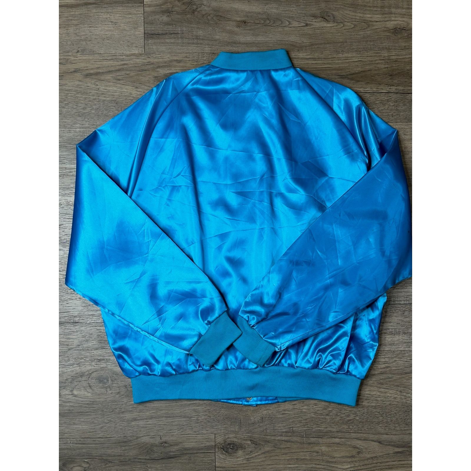 Vintage Vintage Satin Jacket "Steve" Embroidered Flamingo 80s Style Size US L / EU 52-54 / 3 - 2 Thumbnail