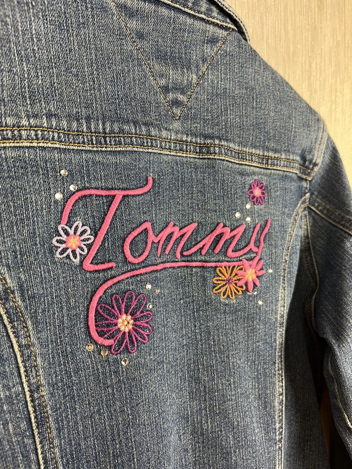 Tommy Hilfiger × Vintage Vintage Tommy Hilfiger y2k denim blazer juicy jacket floral Size L / US 10 / IT 46 - 10 Thumbnail
