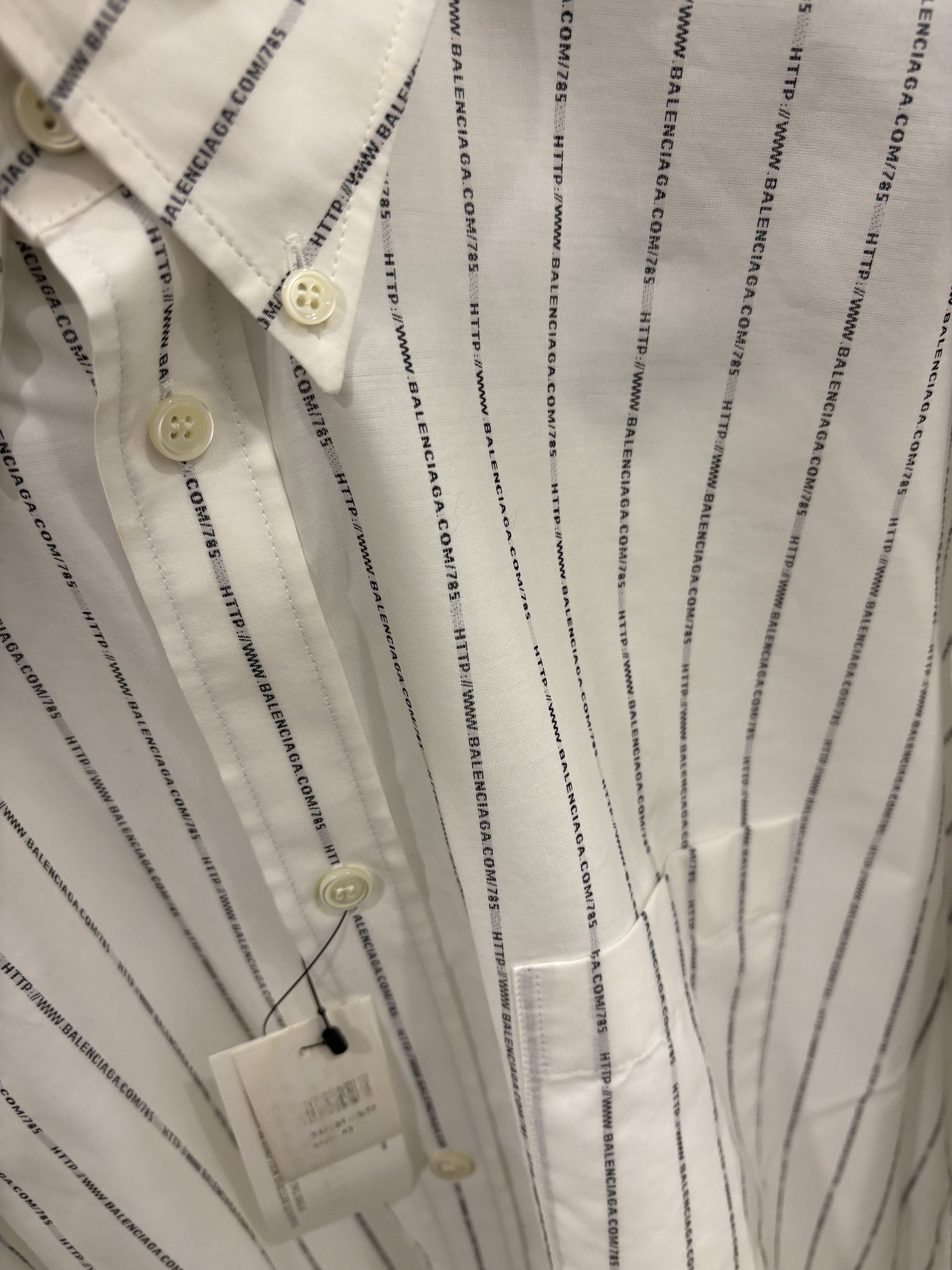 Balenciaga Balenciaga All-Over WWW/URL Stripe Button-Down Shirt Size US XL / EU 56 / 4 - 4 Thumbnail