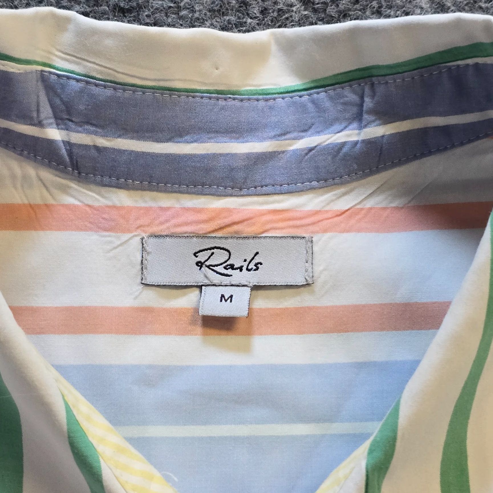 Rails Rails Shirt Mens Size Medium White Blue Striped Colorblock Preppy Button Casual Shirt Size US M / EU 48-50 / 2 - 3 Thumbnail