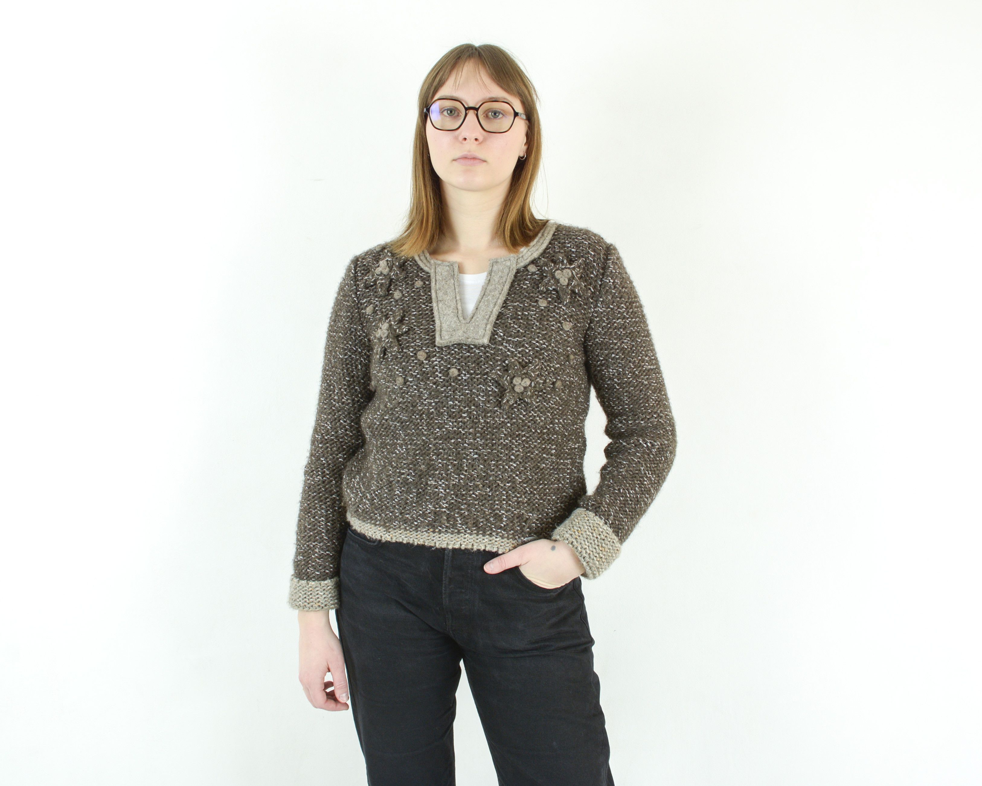 Vintage Gottstein Wool Alpaca Sweater Knitted Pullover Jumper Knit Size M / US 6-8 / IT 42-44 - 1 Thumbnail