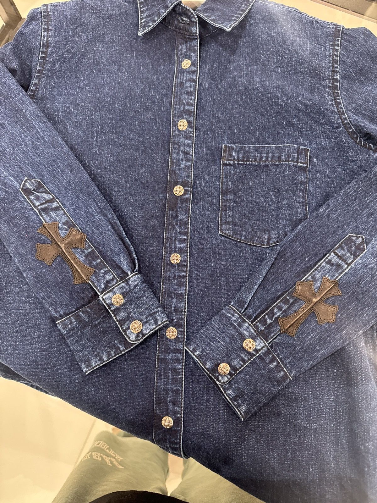 Chrome Hearts Chrome Hearts Loose Ends Black Cross Denim Shirt Size S / US 4 / IT 40 - 3 Thumbnail