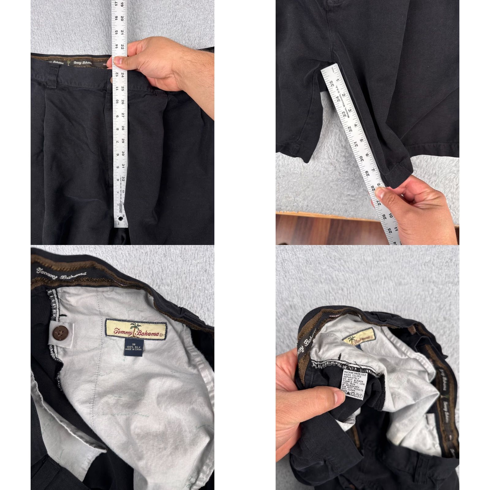 Tommy Bahama Tommy Bahama Shorts Men 38 Black Bermuda 100% Silk Pleated Beach Vacation 37x8 Size US 38 / EU 54 - 8 Thumbnail
