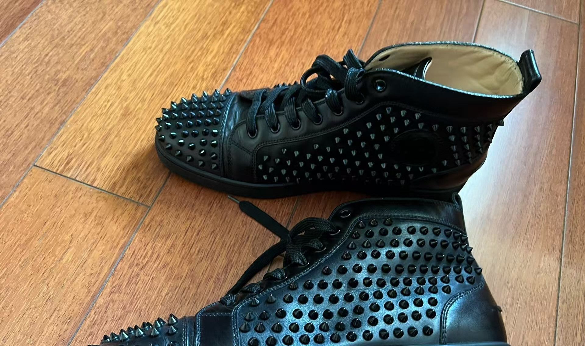 Christian Louboutin Christian Louboutin Black Studded High-Top Sneakers-yf Size US 10.5 / EU 43-44 - 1 Thumbnail