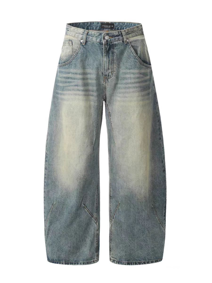 Designer × Jean × Vintage Washed and Distressed Blue Wide Leg Jeans Size US 33 - 5 Thumbnail