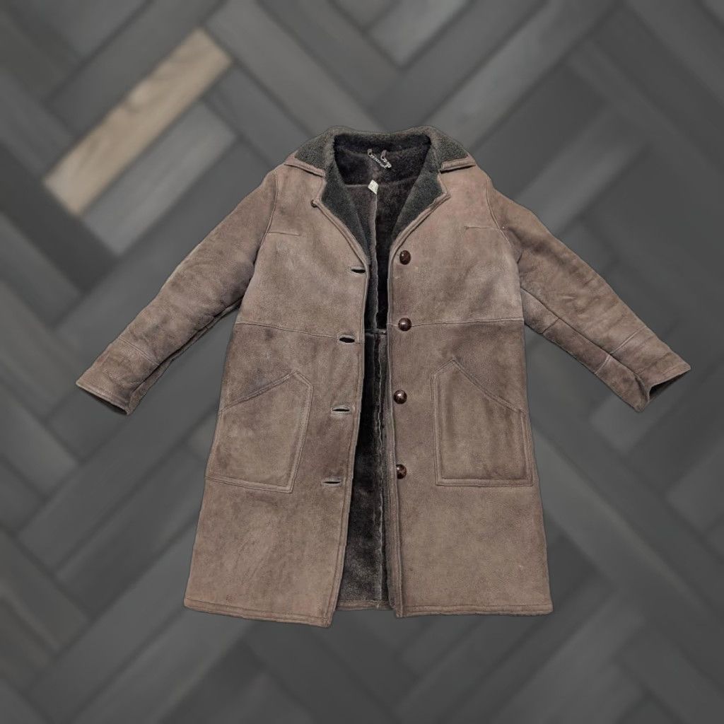 Vintage VINTAGE Filenes Shearling Leather Brown Overcoat Coat Womens L Size L / US 10 / IT 46 - 1 Thumbnail