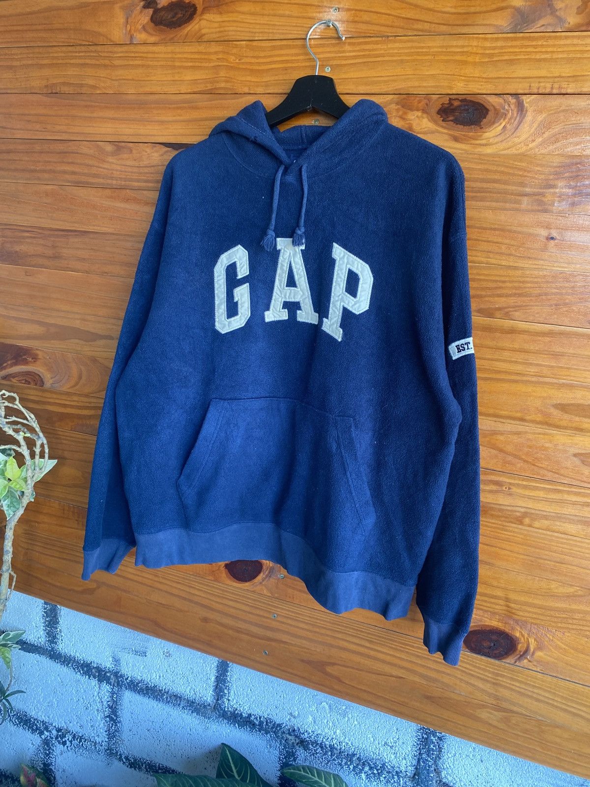Gap Vintage GAP Navy Blue Pullover Hoodie Fleece Kangaroo Pocket Size US S / EU 44-46 / 1 - 4 Thumbnail