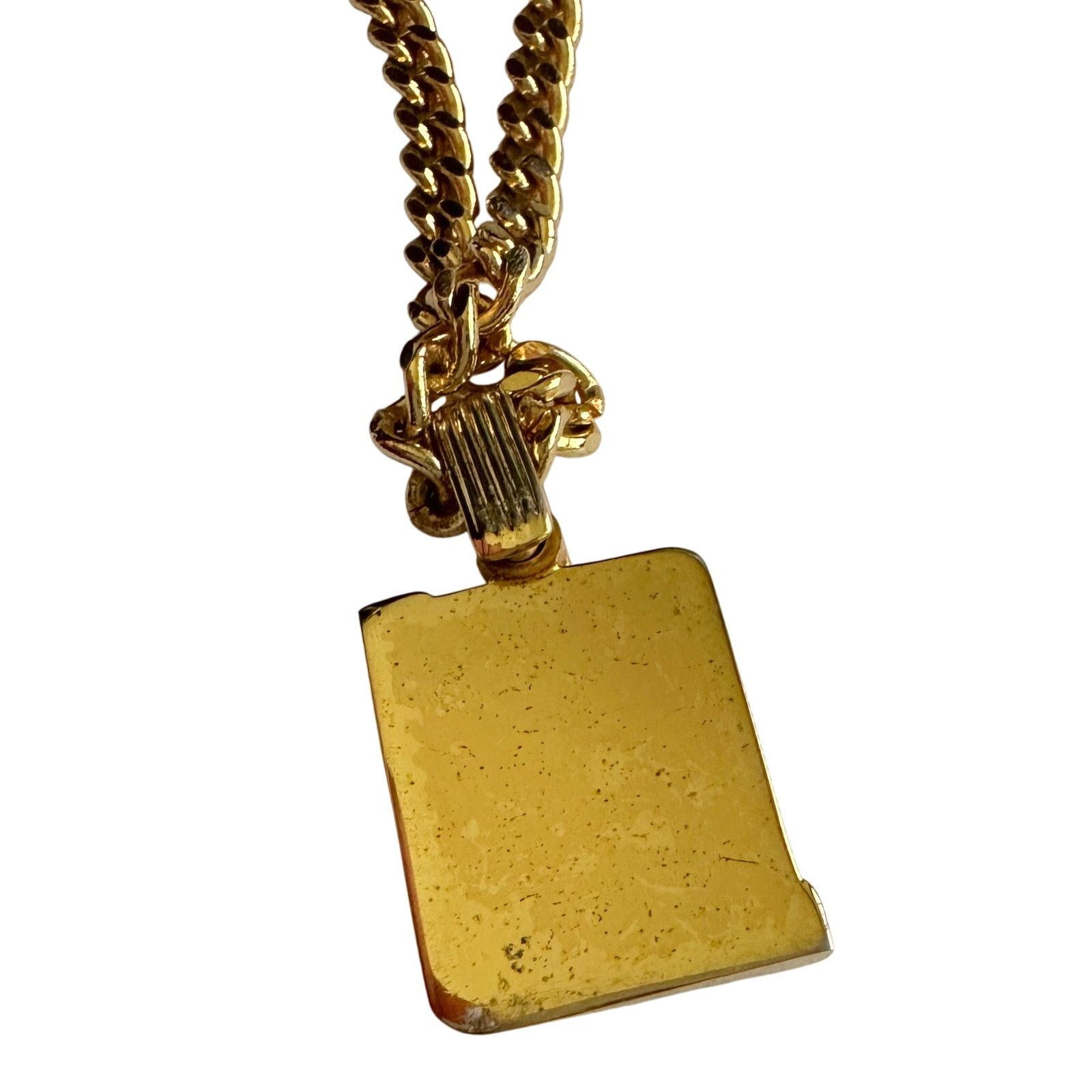 Dior Christian Dior Black Logo Plate Necklace Gold Plated Size ONE SIZE - 10 Thumbnail