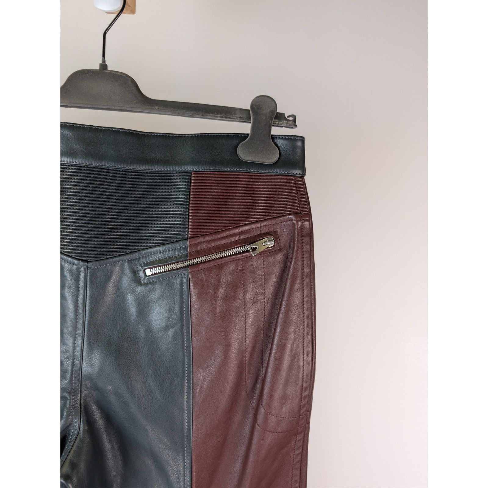 Bottega Veneta o1rshd1 Leather Biker Pants Natural Calf Pants Size US 32 / EU 48 - 12 Thumbnail