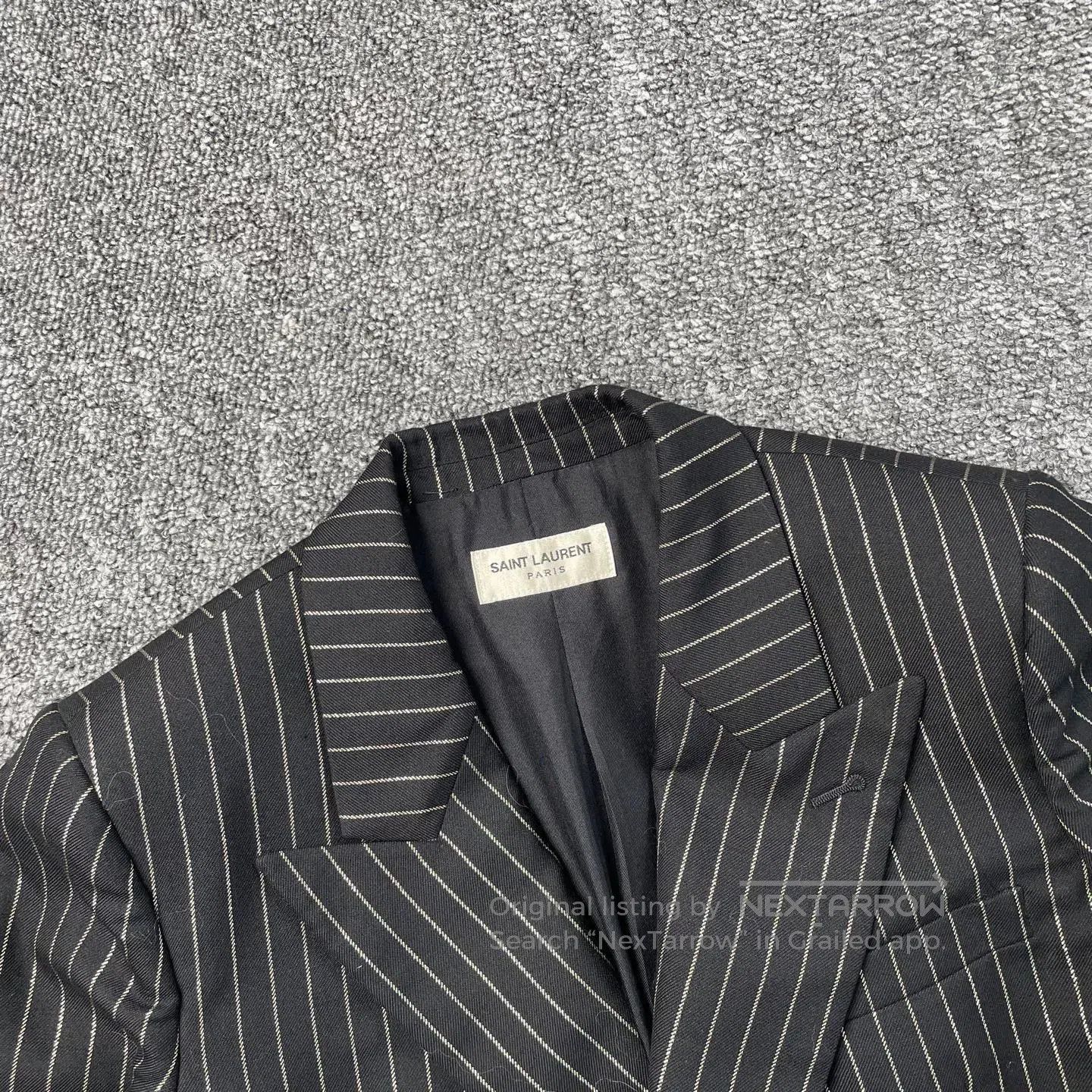 Saint Laurent Paris Saint Laurent Black Gold Striped Blazer. Size S / US 4 / IT 40 - 3 Thumbnail