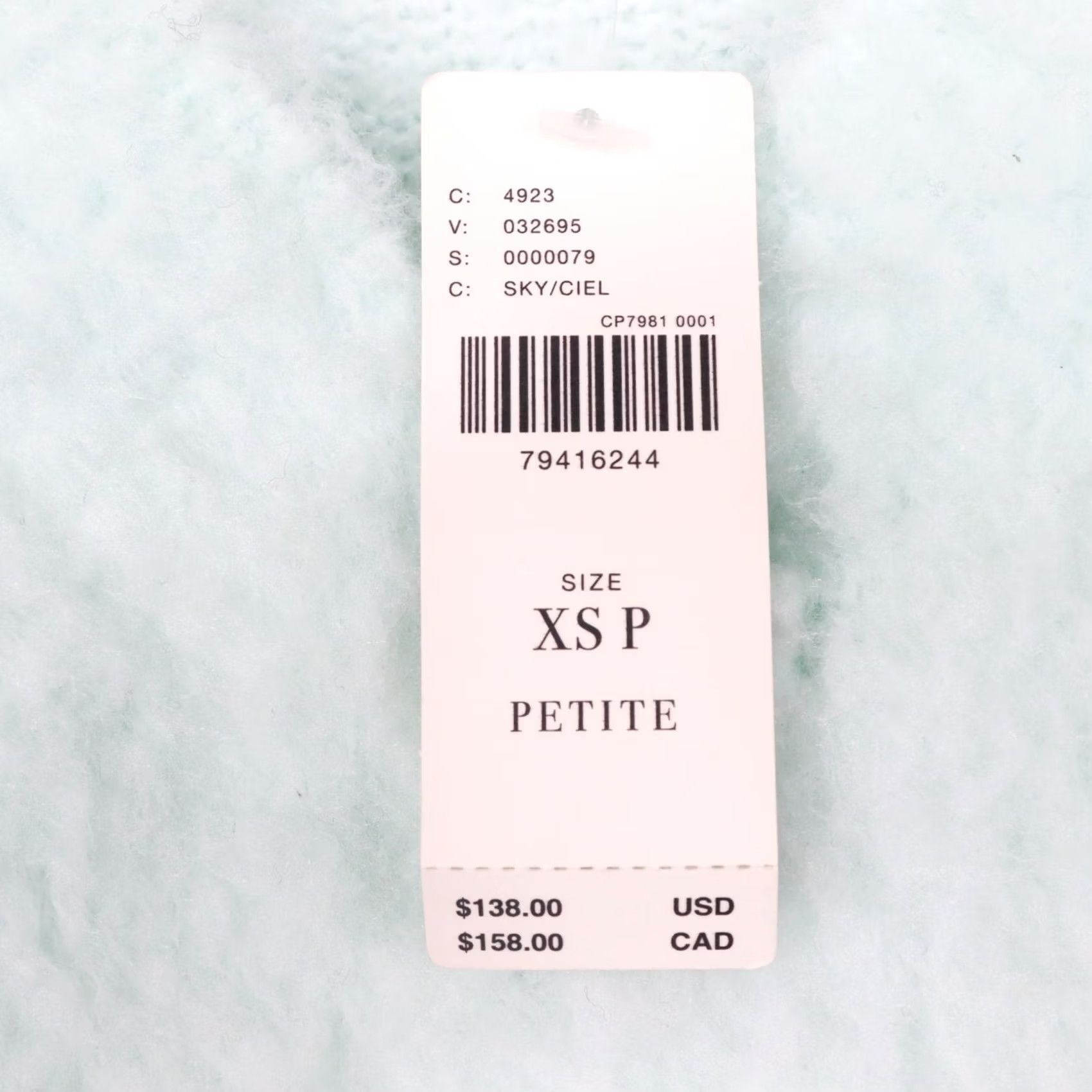 Vintage Maeve Anthropologie Plush V-Neck Sweater Oversized Shaggy XS Mint Green Women Size XS / US 0-2 / IT 36-38 - 6 Thumbnail