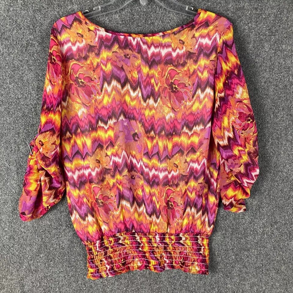 Other Peck & Peck Blouse Women's Large 3/4 Sleeve 100% Polyester L Size L / US 10 / IT 46 - 6 Thumbnail