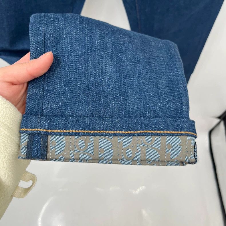 Dior Dior The latest blue trouser leg lining old flower full pri Size US 29 - 2 Thumbnail