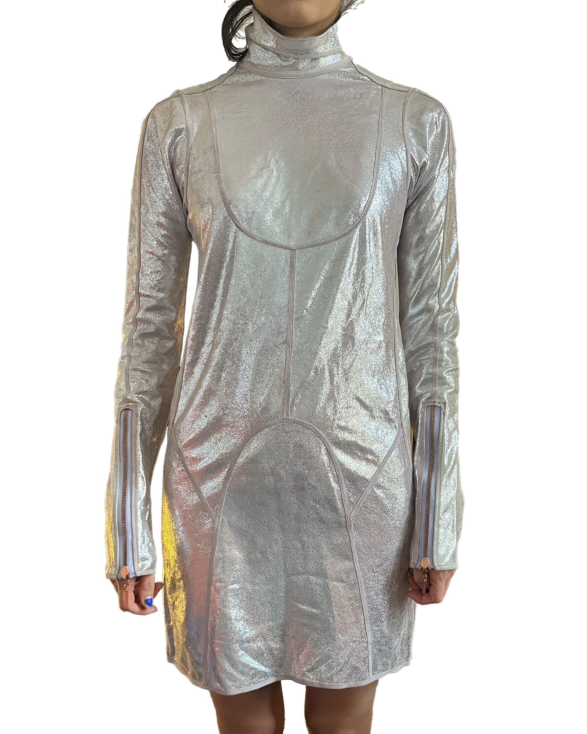Fendi Fendi Fall 04 Runway metallic leather dress Karl Lagerfeld Size S / US 4 / IT 40 - 2 Thumbnail